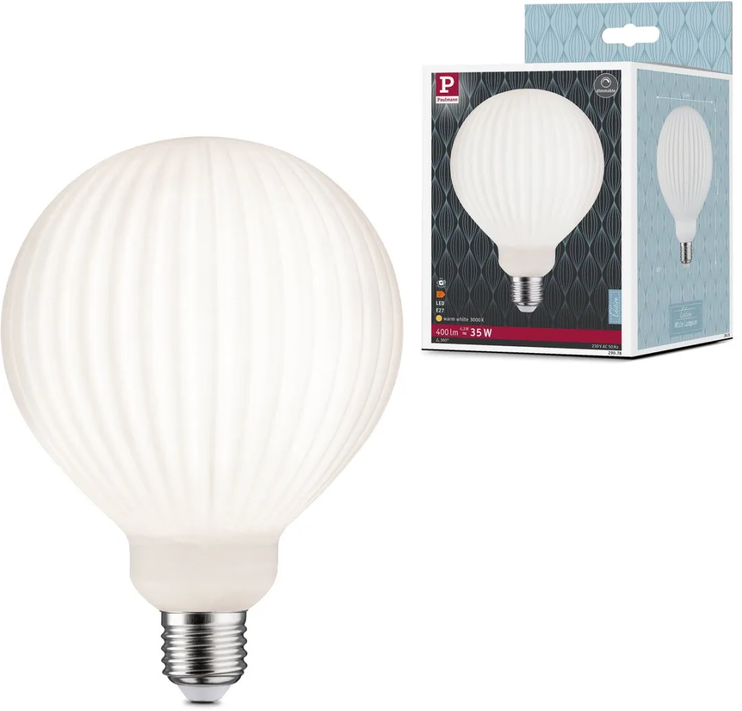 Paulmann White Lampion Filament LED Globe G125 E27 400lm 4,3W