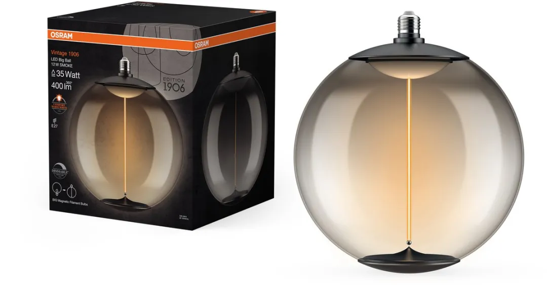 Osram Vintage 1906 BigBall35 LEDlamp 12W - 400lm - 1800K - E27 - Rookkleur
