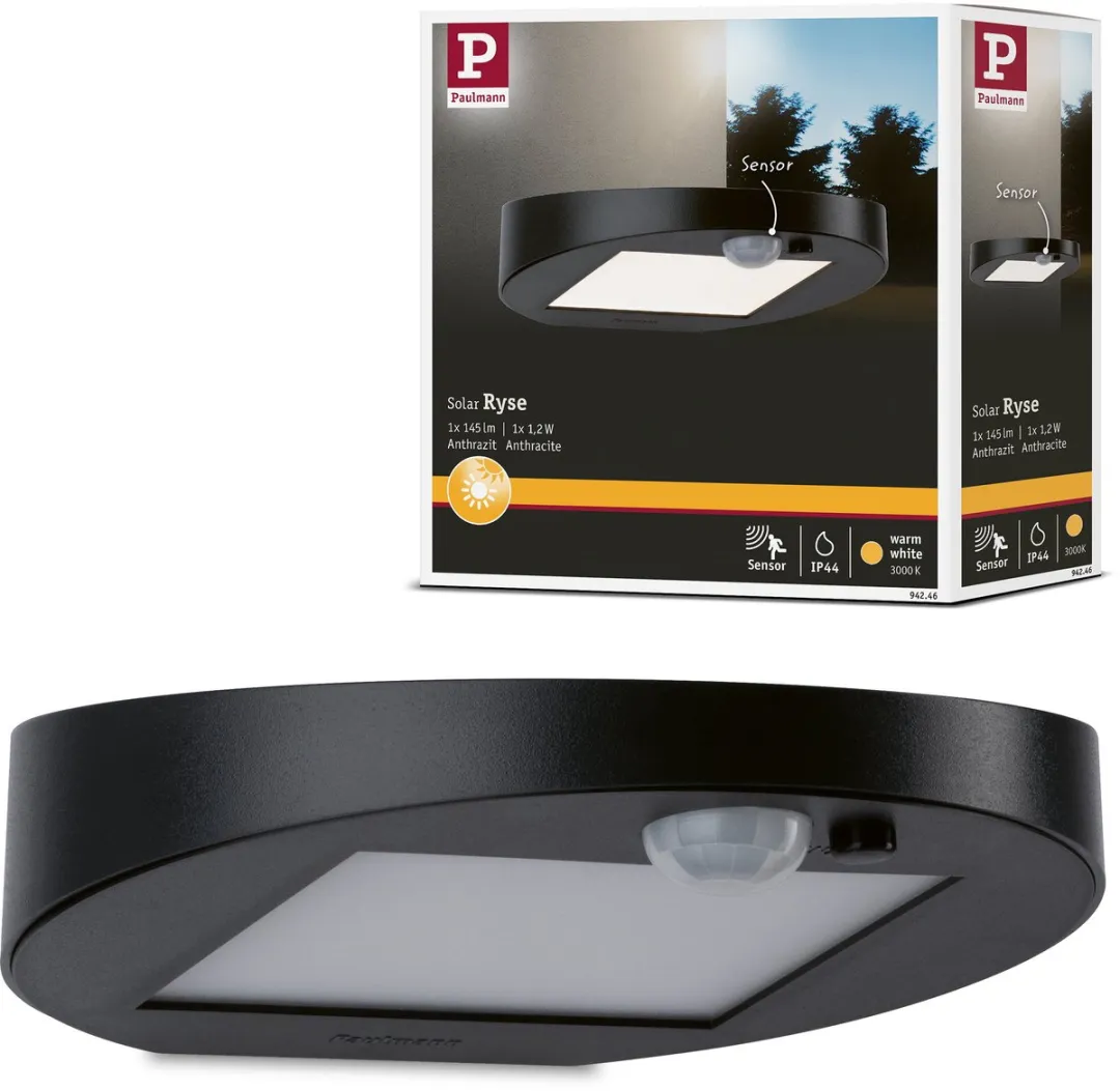 Paulmann Ryse Bewegingsmelder Solar LED Wandarmatuur 3000K