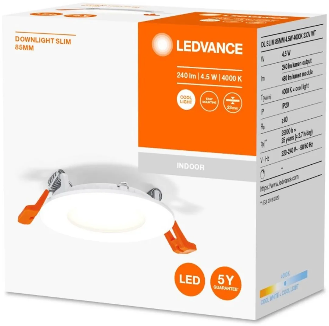 Osram Downlight Slim 85mm LED Inbouwlamp 4.5W 4000K - 240lm