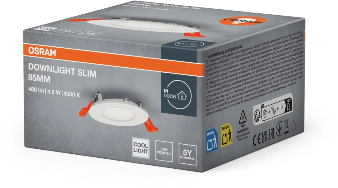 Osram Downlight Slim 85mm LED Inbouwlamp 4.5W 4000K - 240lm