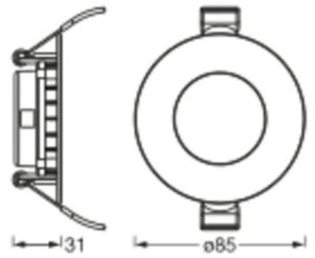 Osram Downlight Slim 85mm LED Inbouwlamp 4.5W 4000K - 240lm - afbeelding 6 van 6