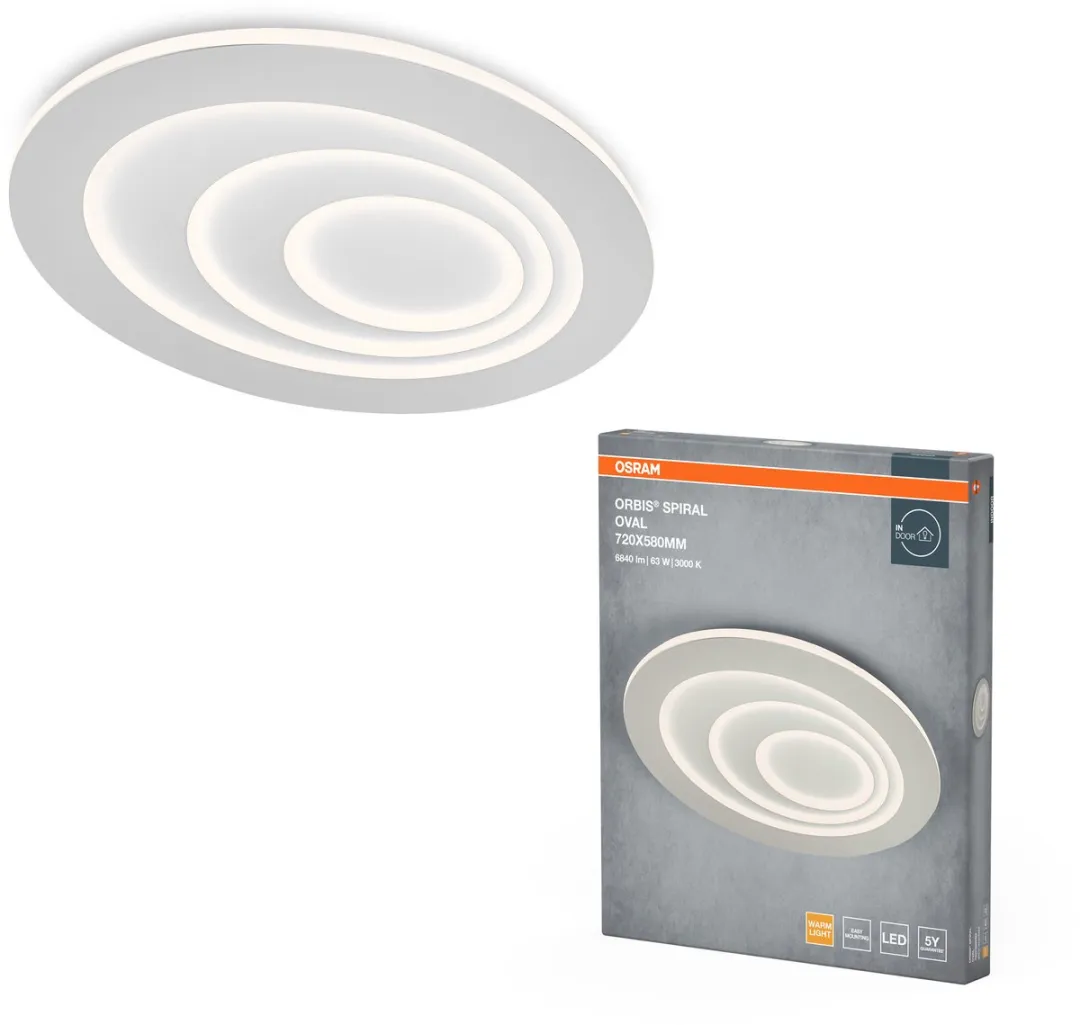 Osram Orbis Spiral Oval LED Plafondlamp 720mm - 63W 5000lm - Wit