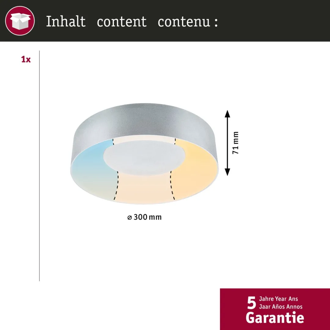 Paulmann Casca LED Plafondlamp 16W IP44 - 1500lm - Alu mat - afbeelding 6 van 6