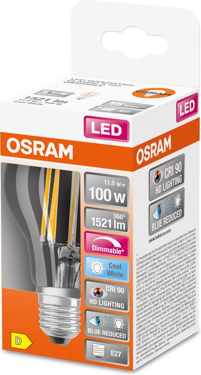 Osram Superstar LED E27 11W 1521 Lumen - Matglas - Koel wit - afbeelding 6 van 6