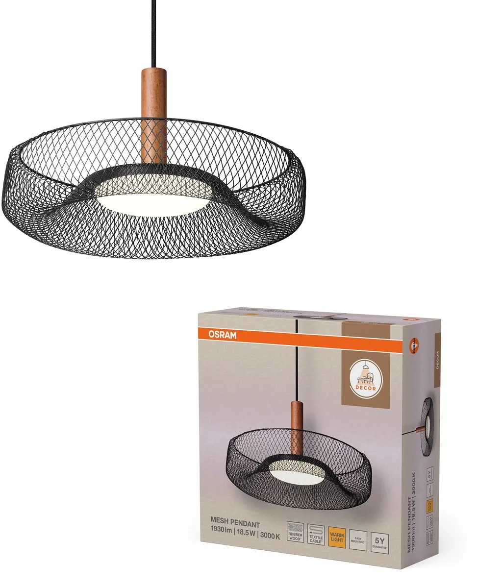 Osram Decor Mesh LED Hanglamp 18,5W - 400mm - Zwart