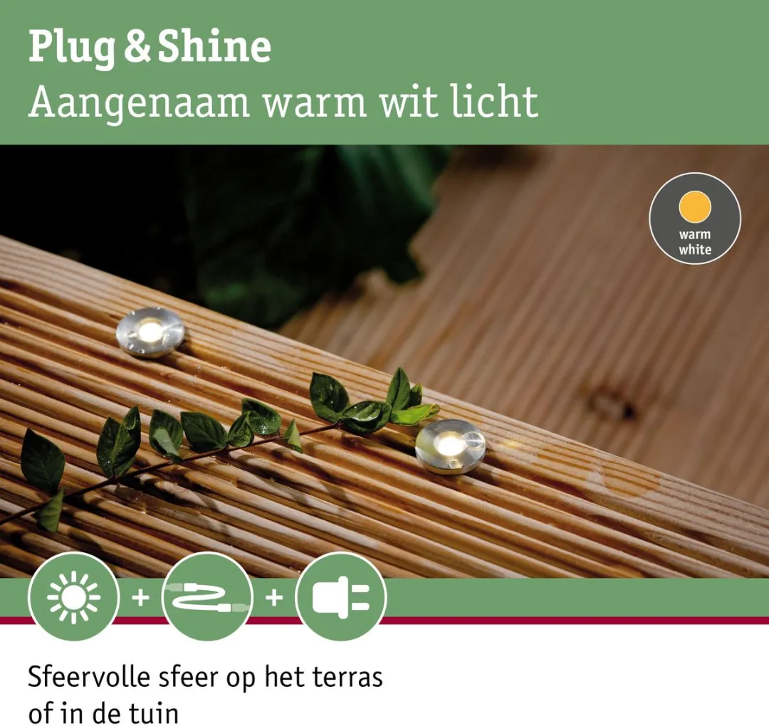 Paulmann Plug & Shine MicroPen II LED Grondinbouwlamp 5x0,2W - Zilver - afbeelding 6 van 6