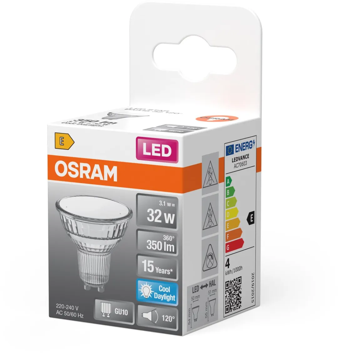 Osram LED Spotlamp Star PAR16 3.1W GU10 - 350lm - Helder glas - afbeelding 6 van 6