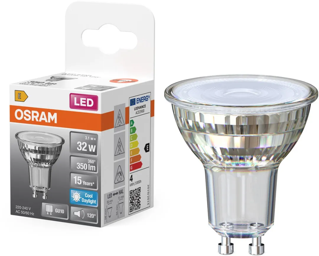 Osram LED Spotlamp Star PAR16 3.1W GU10 - 350lm - Helder glas