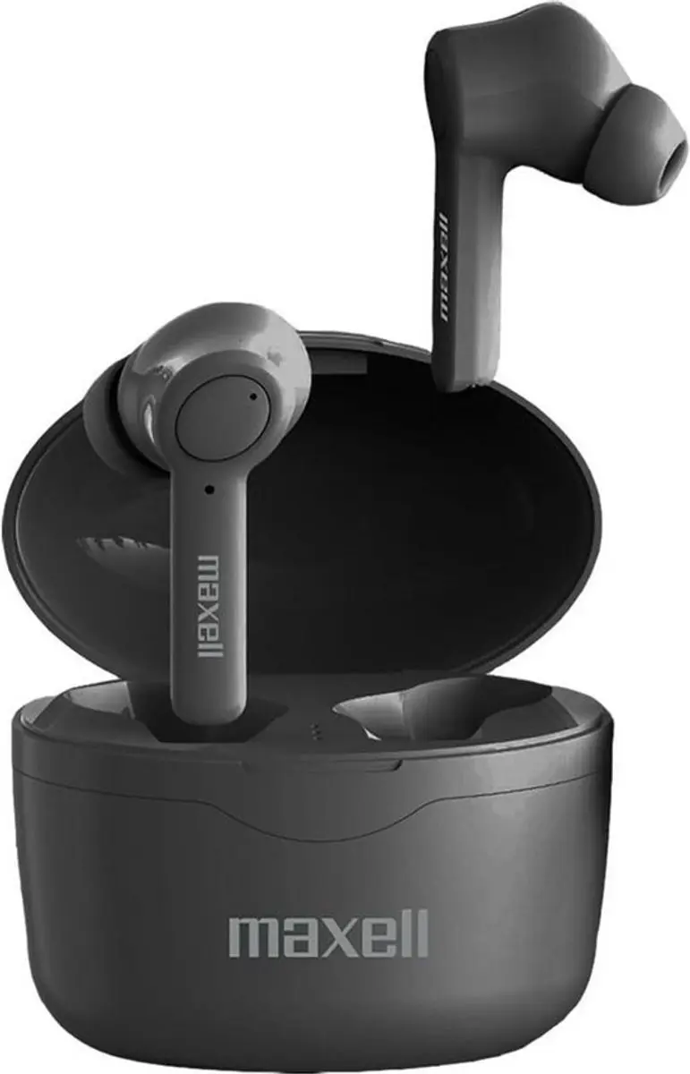 Maxell BT Dynamic+ TWS oordopjes - Bluetooth 5.0 - Type-C snelladen - Ultra Bass - 3-4 uur speeltijd - LED-indicator - Zwart - Met oplaadcase [52042BK] - afbeelding 3 van 3