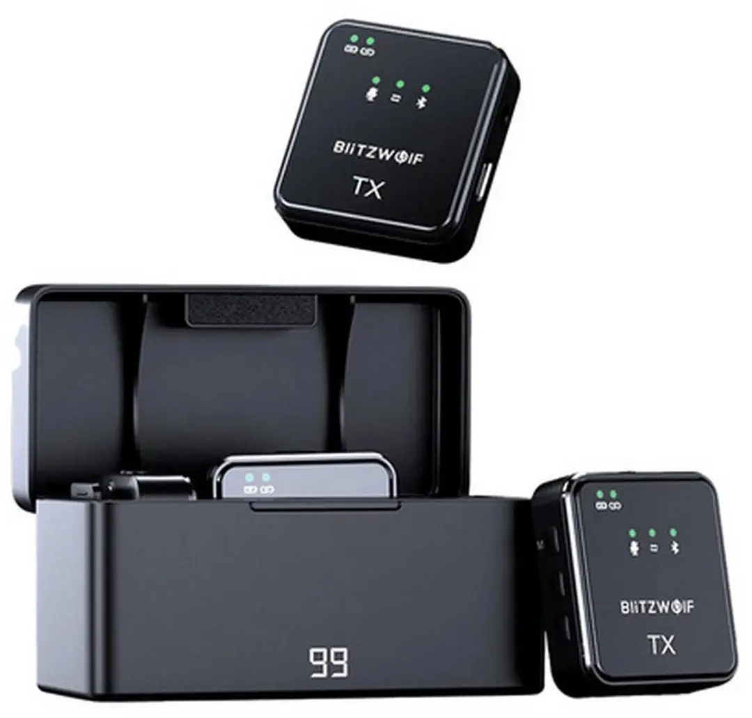 BlitzWolf BW-SX63 Draadloze Microfoon - Zwart - afbeelding 2 van 4
