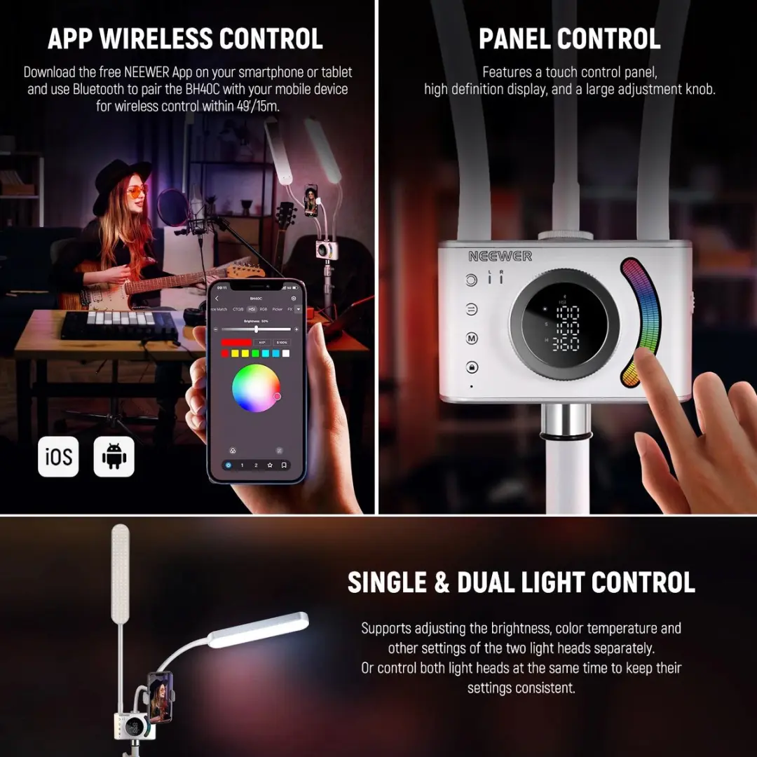 Neewer BH40C LED Videolicht - 36W - RGB - afbeelding 6 van 6