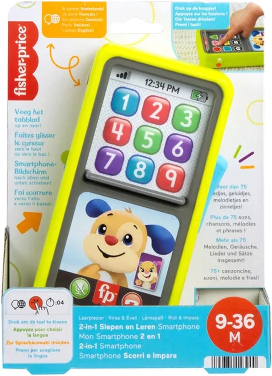 Fisher Price Leerplezier 2-in-1 Smartphone HNL42 - Blauw