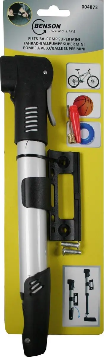 Benson Compacte Fietspomp 175g - Zwart/Grijs - afbeelding 4 van 6