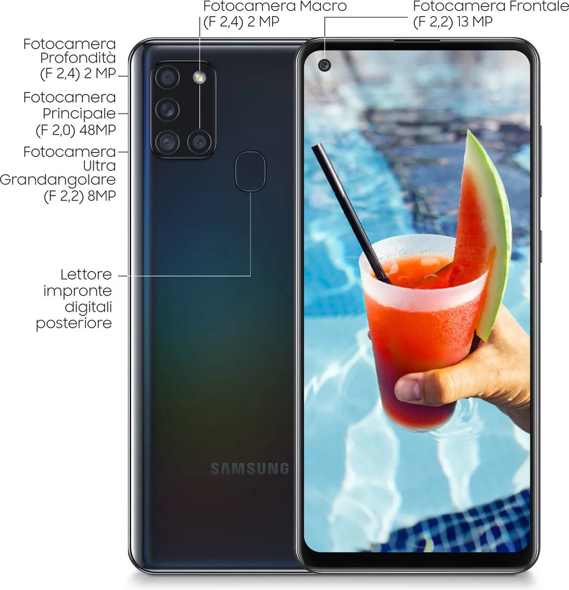 Samsung Galaxy A21s SM-A217FZKNEUB Smartphone - 32GB - Zwart