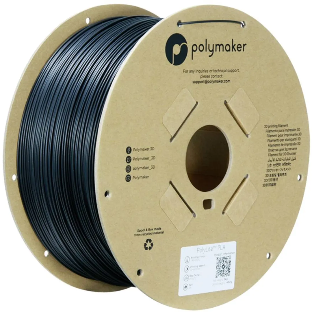 Polymaker PolyLite PLA Filament True Black 1.75mm