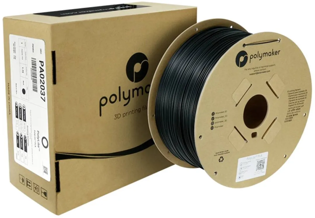 Polymaker PolyLite PLA Filament True Black 1.75mm - 3kg