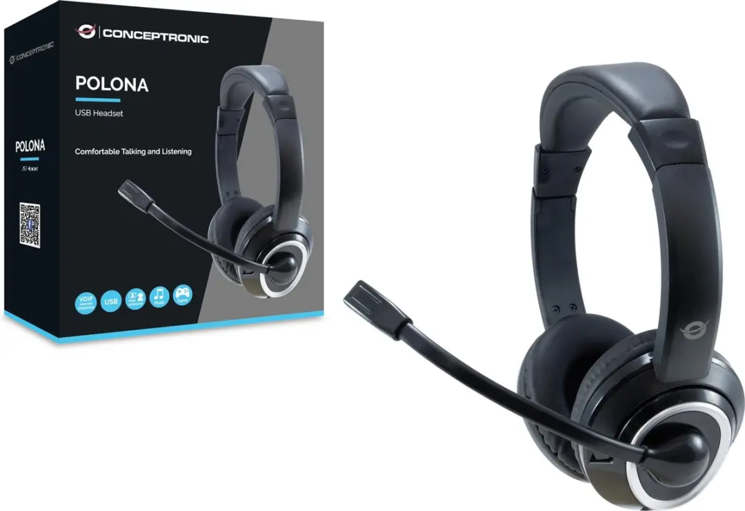 Conceptronic POLONA01B Koptelefoon - Zwart - afbeelding 3 van 5