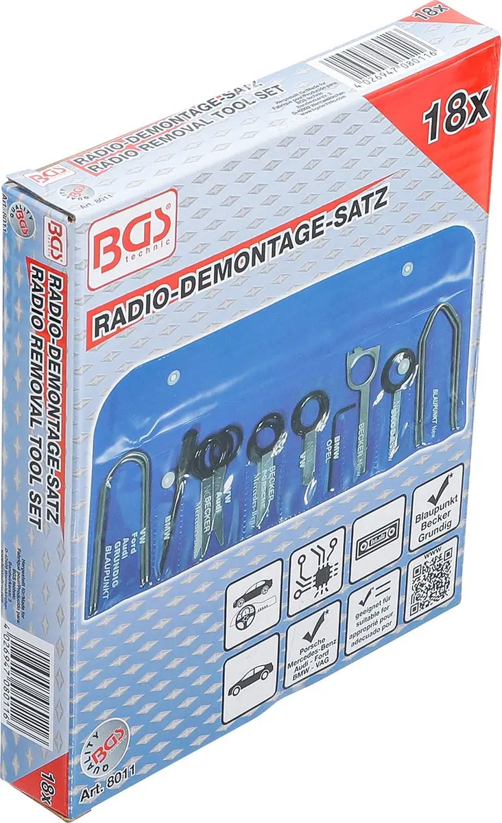 BGS technic Autoradio Demontage Set 18-delig - afbeelding 4 van 6