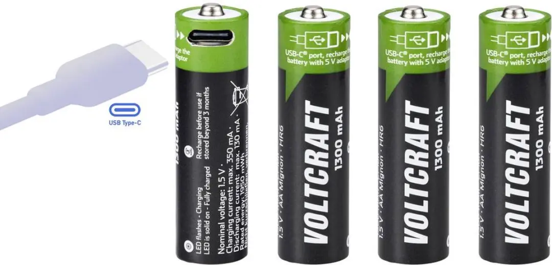 Voltcraft VC-AA1300USB Oplaadbare AA batterij
