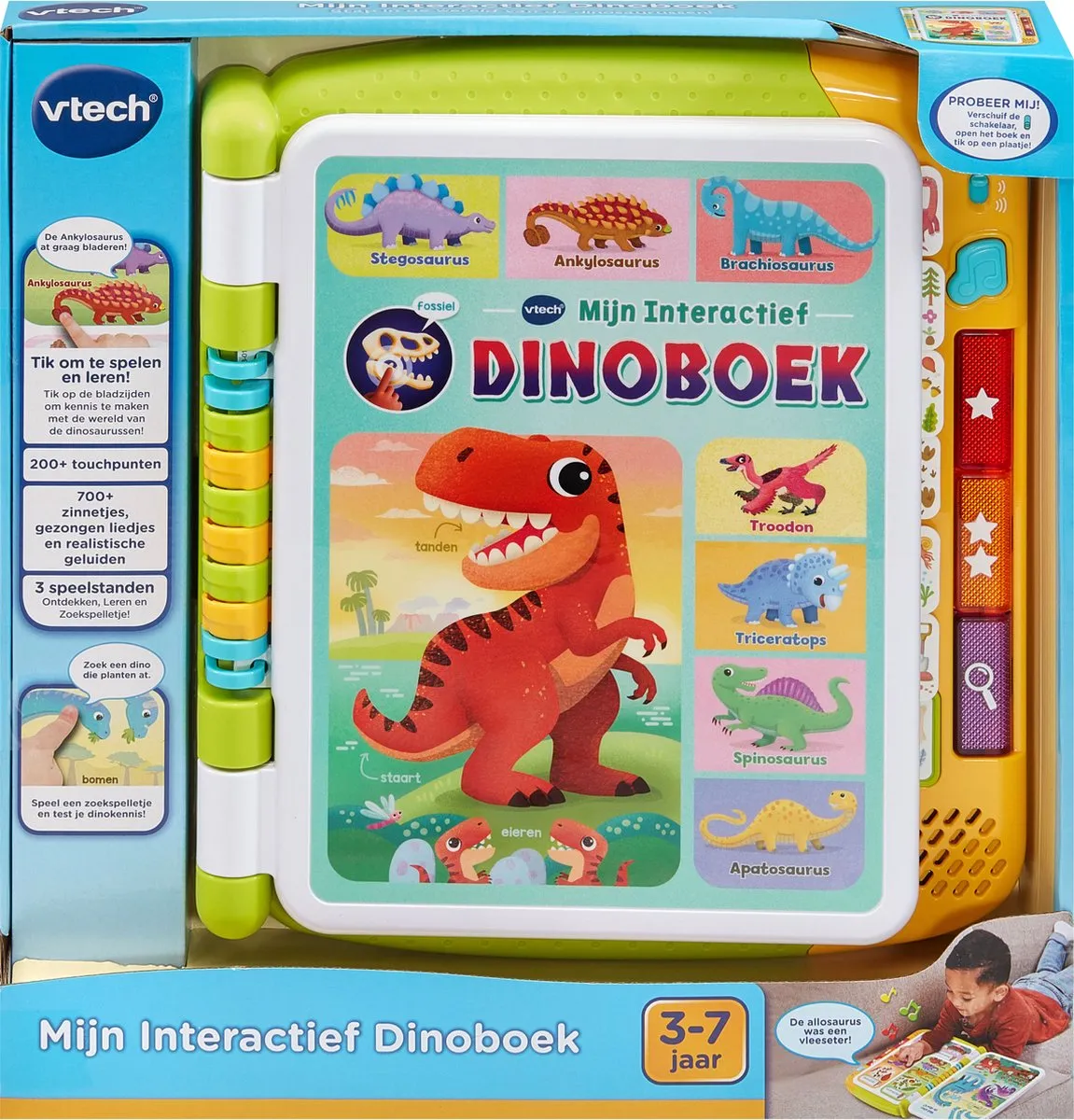 VTech Mijn Interactief Dinoboek - Speelboek - 3 Speelstanden - Speelgoed vanaf 3 jaar en ouder