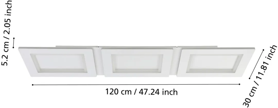 EGLO Padrogiano-Z Plafondlamp - LED - 120 cm - Wit