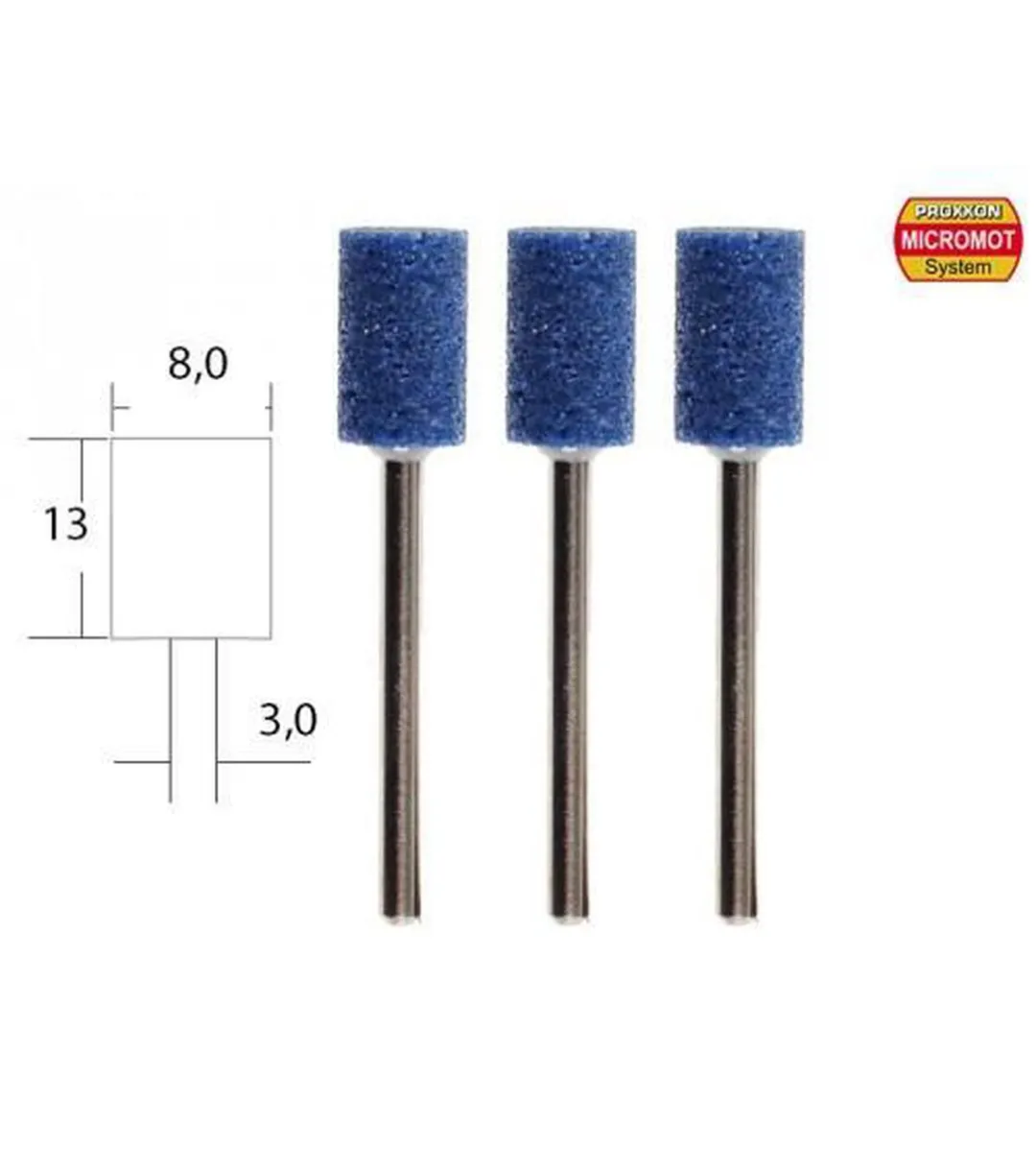Proxxon Edelkorund Slijpkoppenset 3-delig - afbeelding 2 van 3