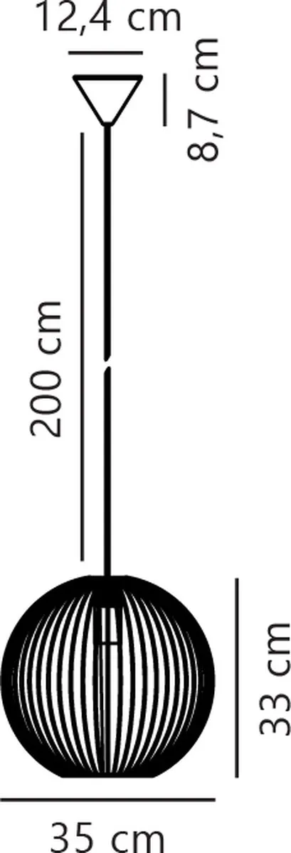 Nordlux Beroni Hanglamp E27 - Ø35cm - Zwart