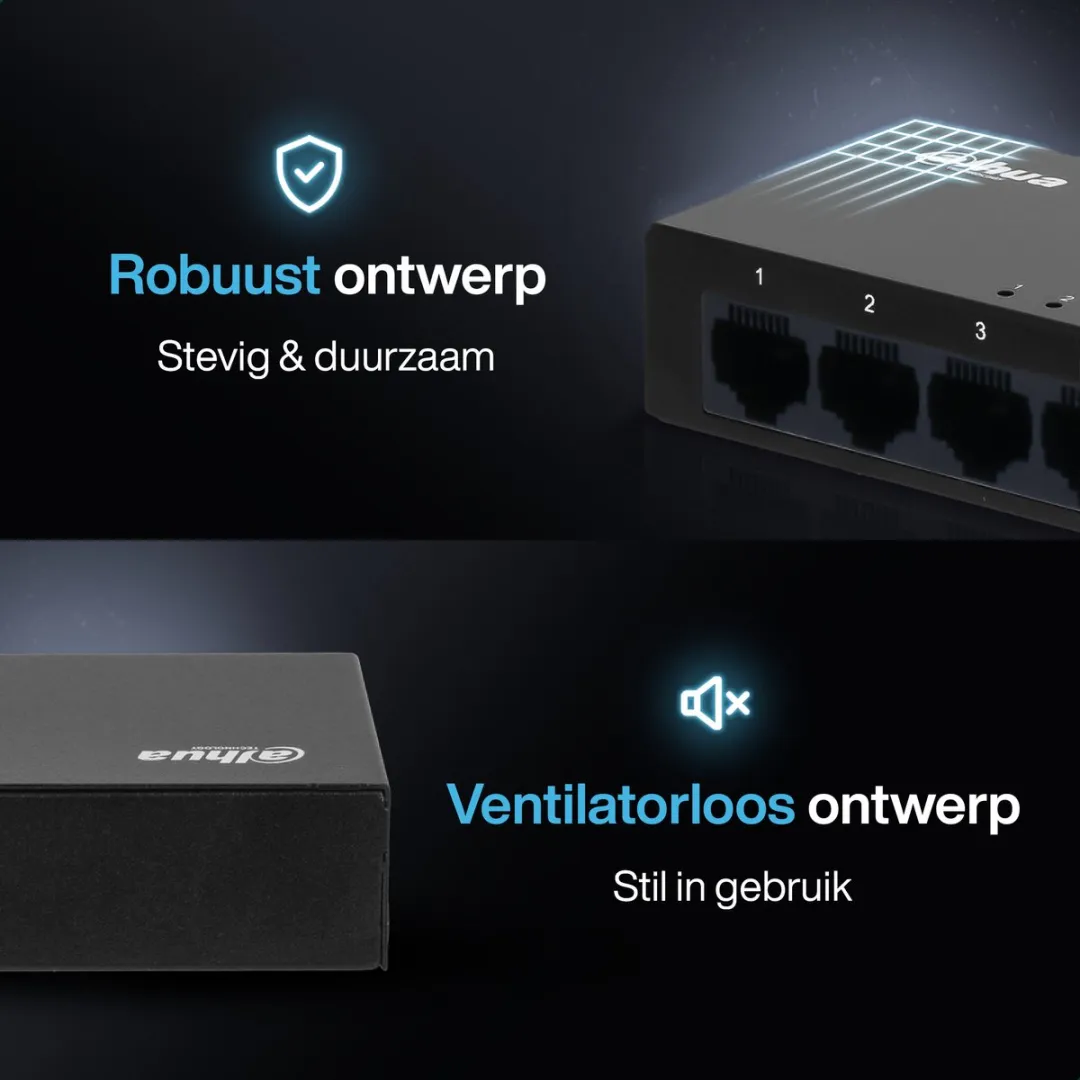 Dahua PFS3005-5GT 5-Poorts Unmanaged Switch - Zwart