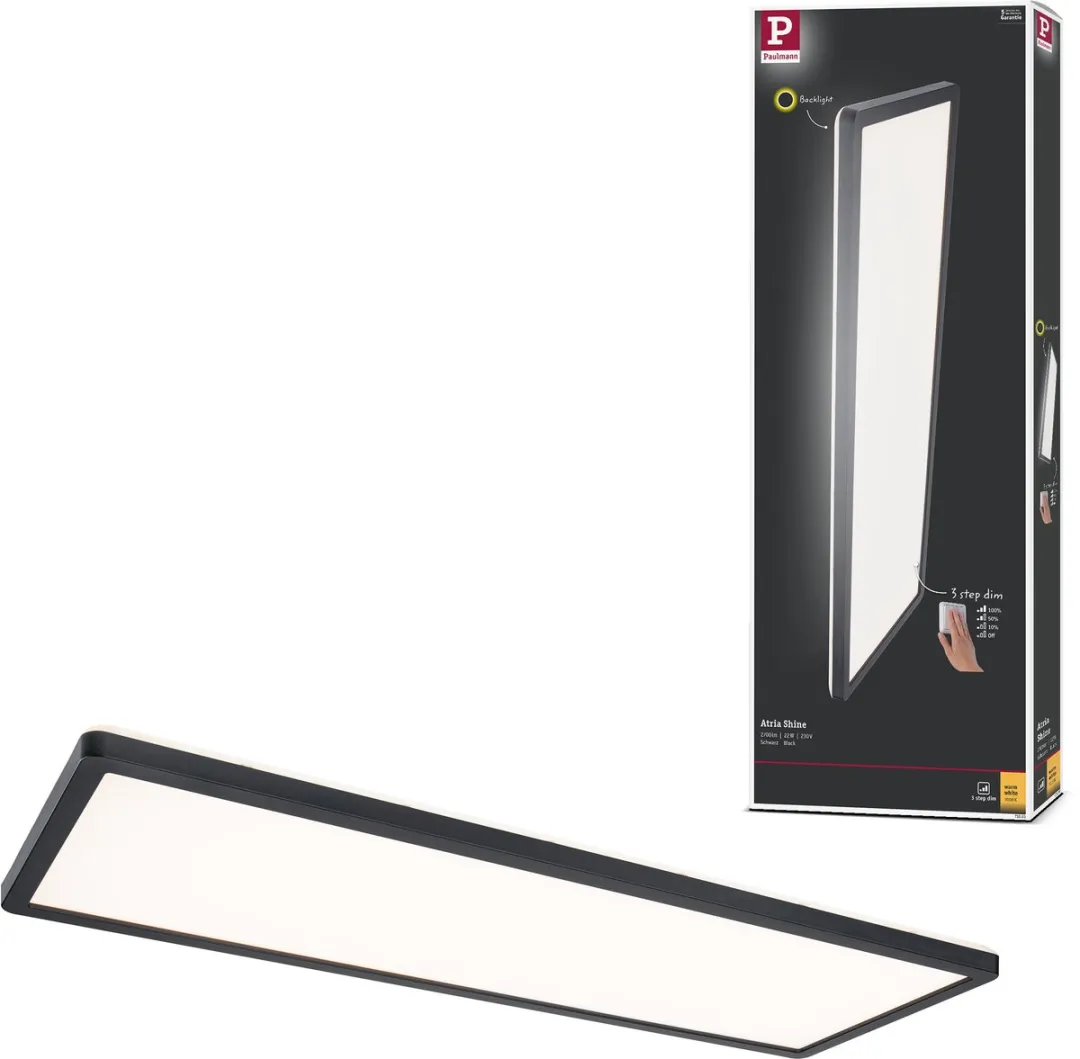Paulmann LED-paneel Atria Shine 580x200mm 22W 1800lm - Zwart