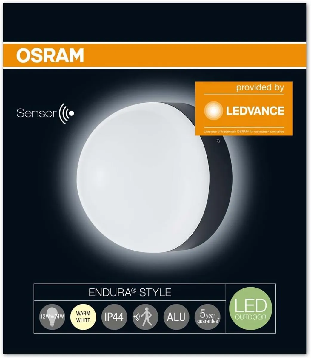 Osram Endura Style Ball Sensor LED Wandlamp - Warm wit