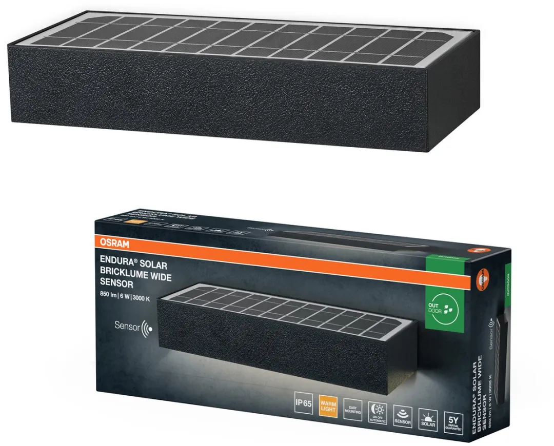 Osram Endura Style Bricklume Sensor 6W - 850lm - Donkergrijs