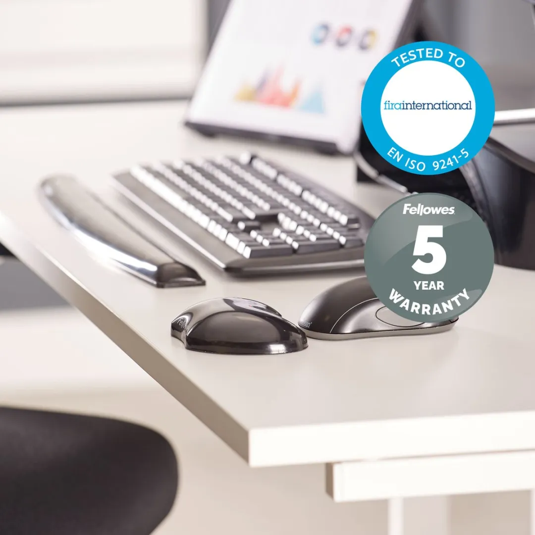 Fellowes Polssteun Crystals Gel - Zwart