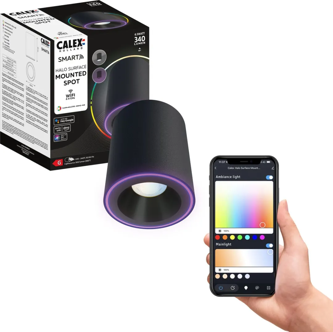 Calex Halo Slimme Opbouwspot RGBW 10cm