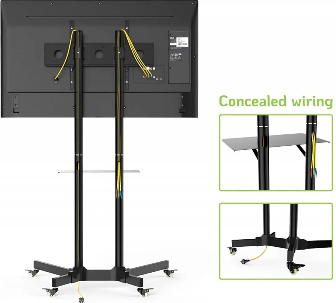 Techly ICA-TR6 TV-trolley 30-65" - Zwart - afbeelding 5 van 6