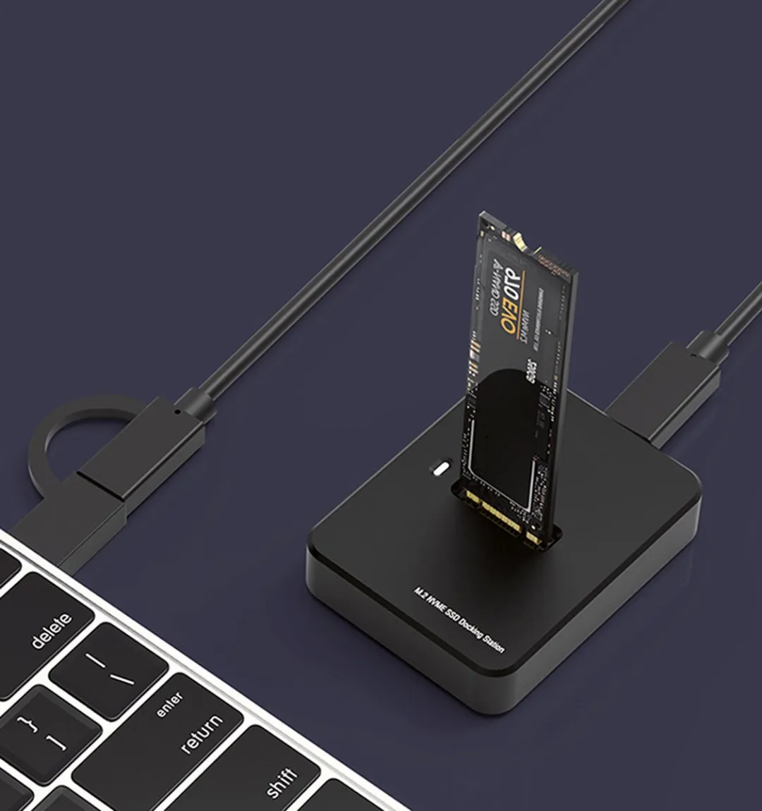 Gembird DD-U3M2 USB-C M.2 SSD Docking Station - Zwart