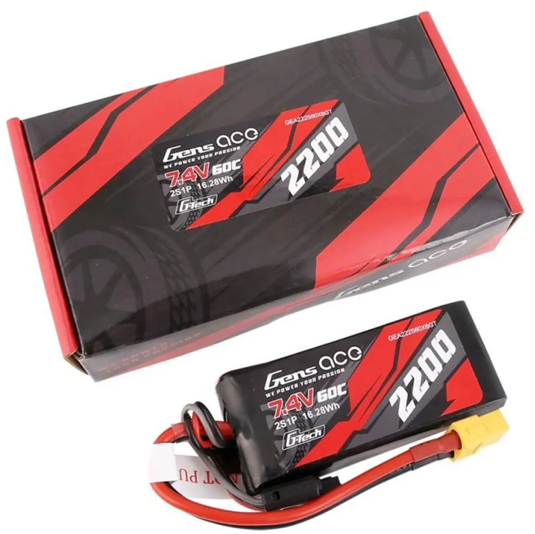 Gens Ace GEA222S60X6GT LiPo Batterij 2200mAh 7.4V 60C - afbeelding 4 van 6
