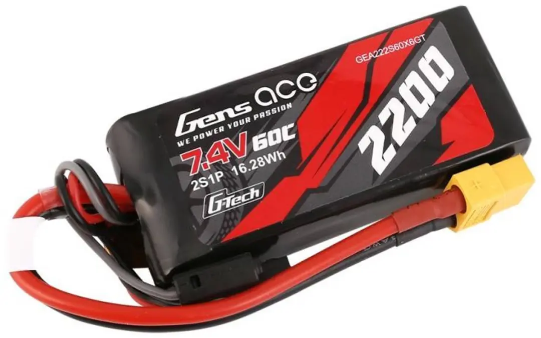 Gens Ace GEA222S60X6GT LiPo Batterij 2200mAh 7.4V 60C - afbeelding 2 van 6