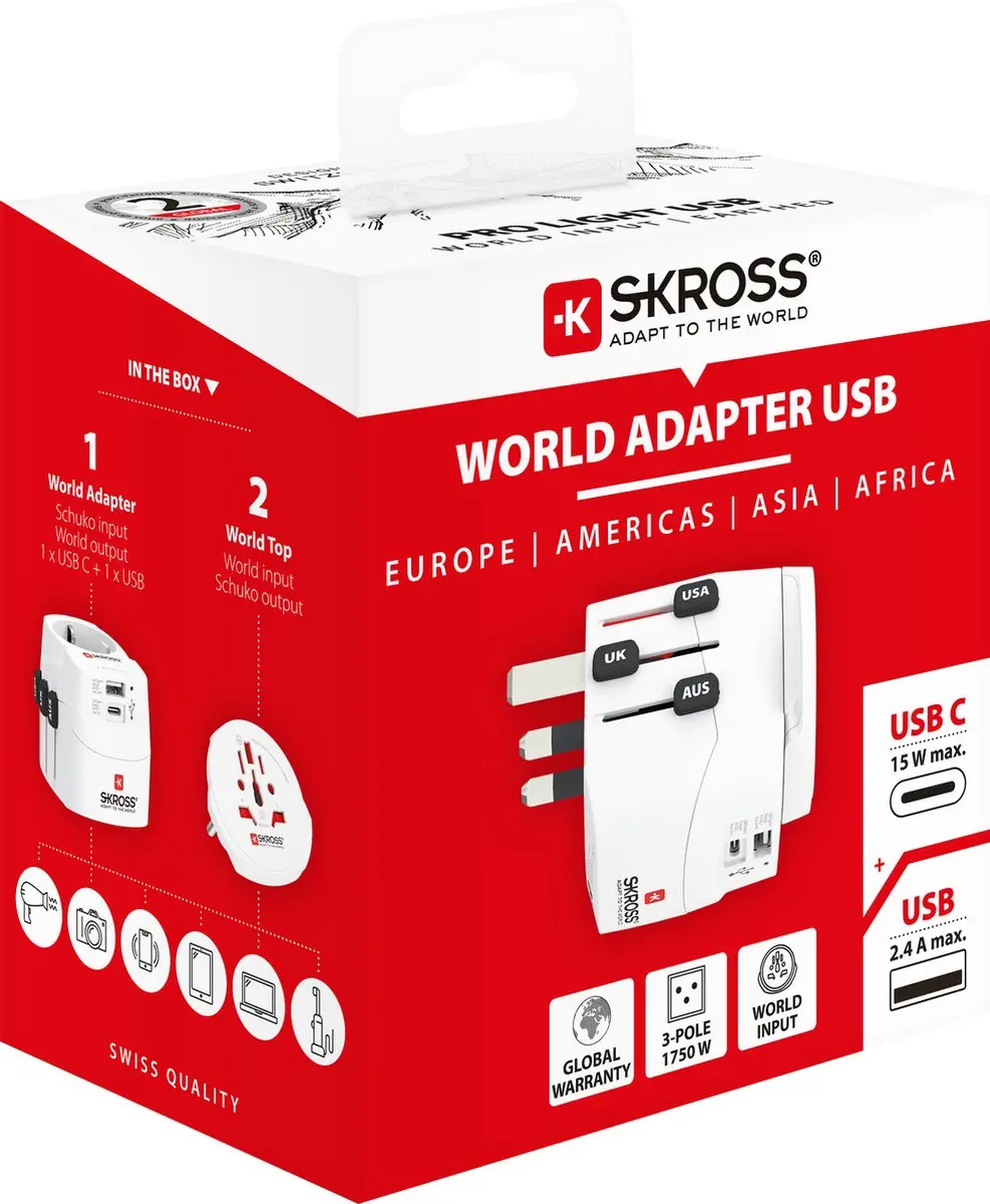 Skross Pro Light USB 1302472 Reisadapter