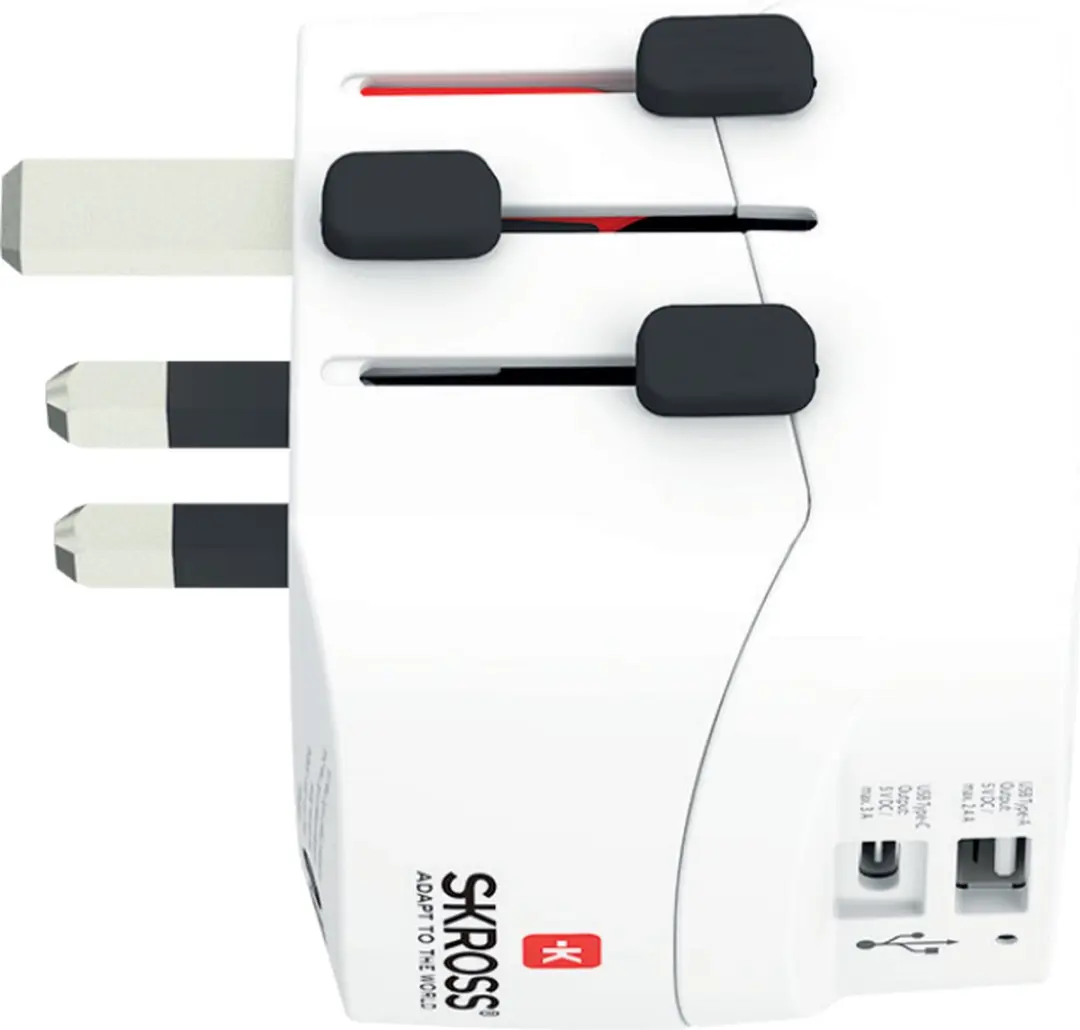 Skross Pro Light USB 1302472 Reisadapter - Wit - afbeelding 2 van 6