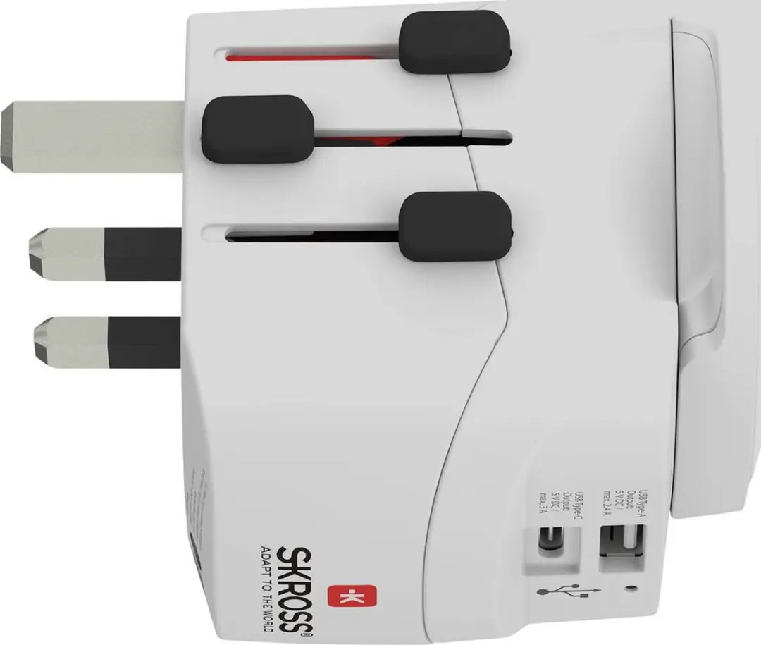 Skross Pro Light USB 1302472 Reisadapter - Wit - afbeelding 5 van 6