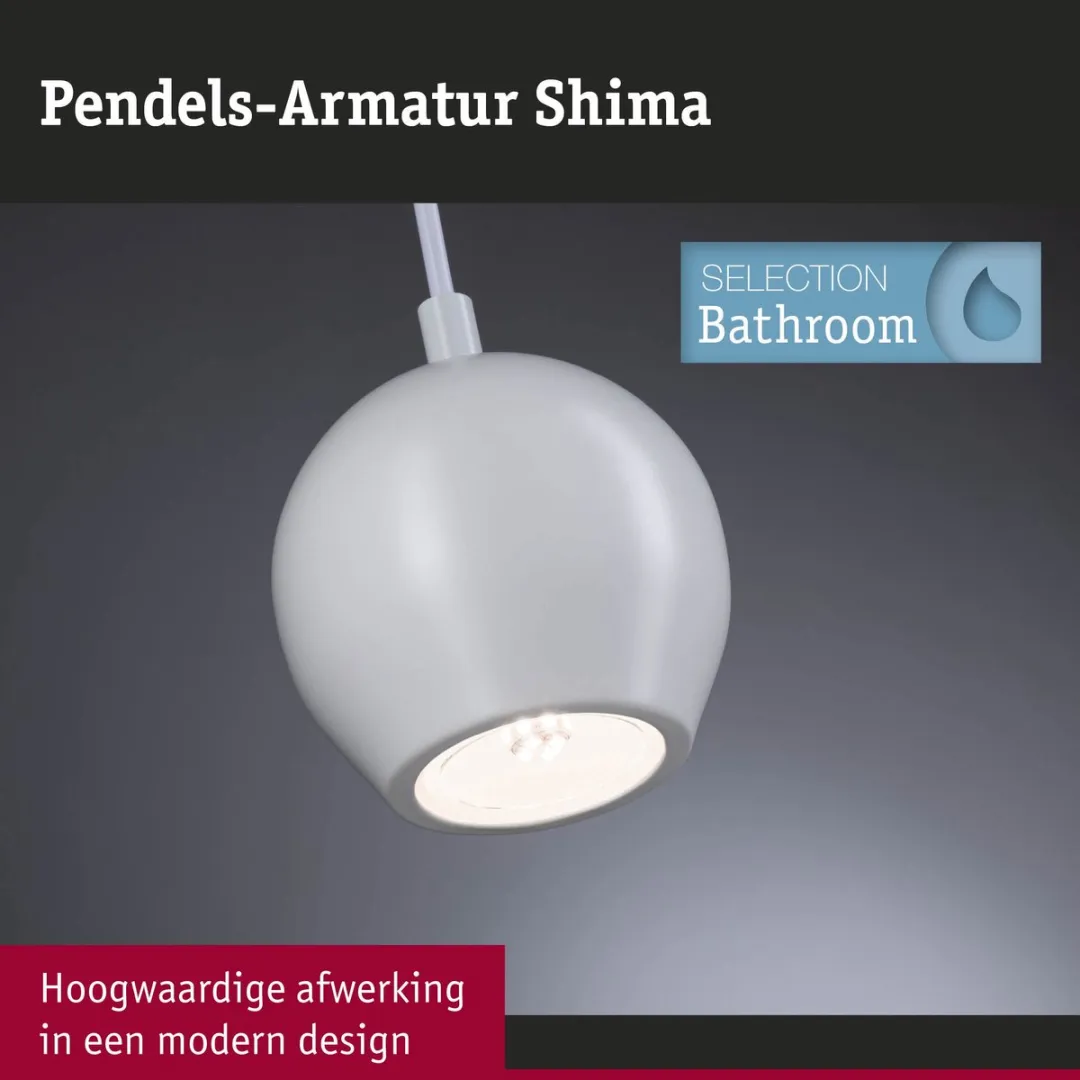 Paulmann Shima LED Hanglamp GU10 10W - Wit mat