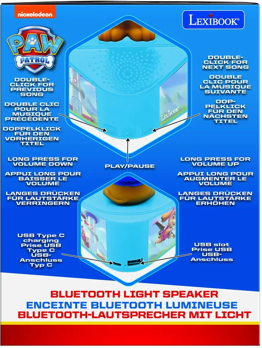 Lexibook PAW Patrol BTD80PA Bluetooth Luidspreker - Blauw - afbeelding 6 van 6