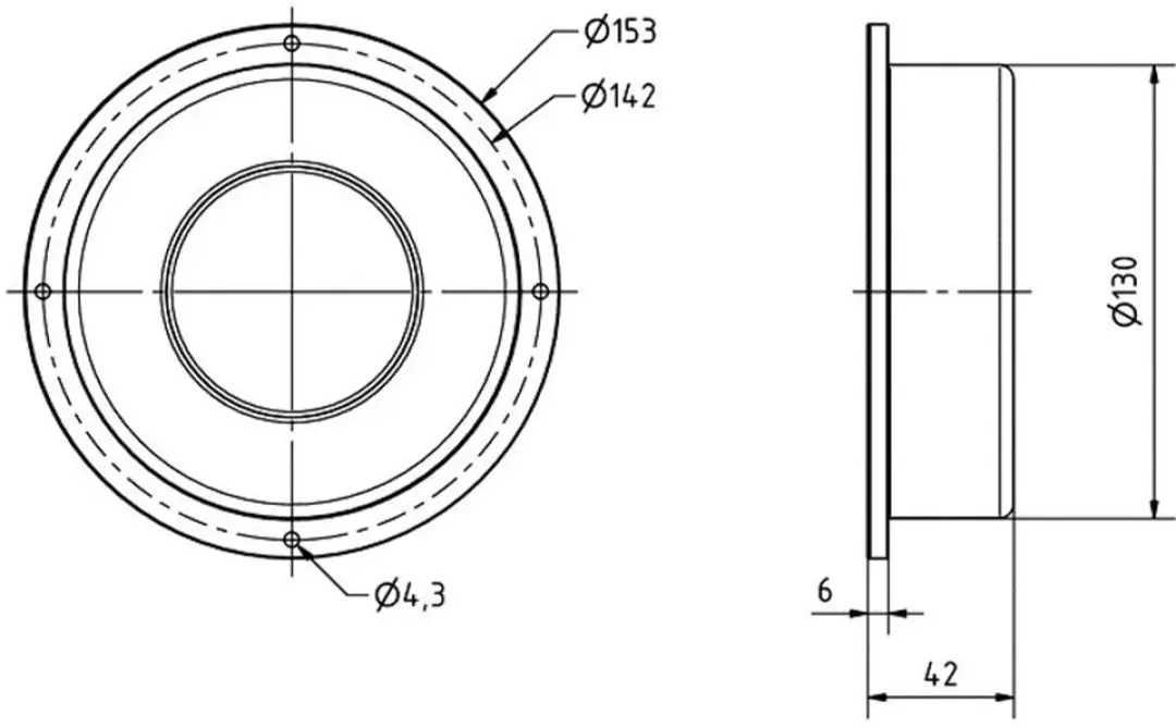 Visaton BSX 130 WP Contactgeluidsomzetter - 4 Ohm - afbeelding 2 van 6