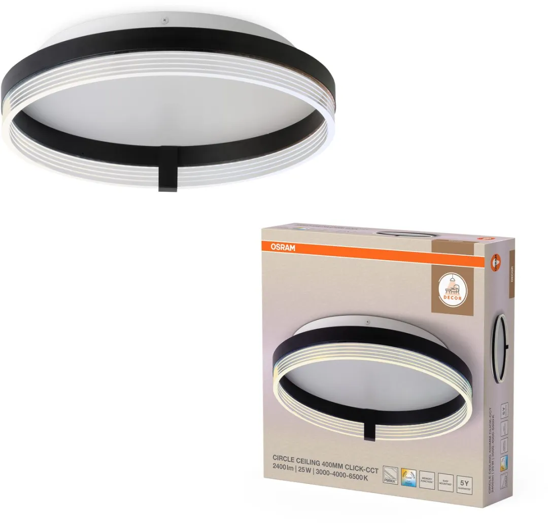 Osram Decor Circle LED Plafondlamp 400mm - Zwart