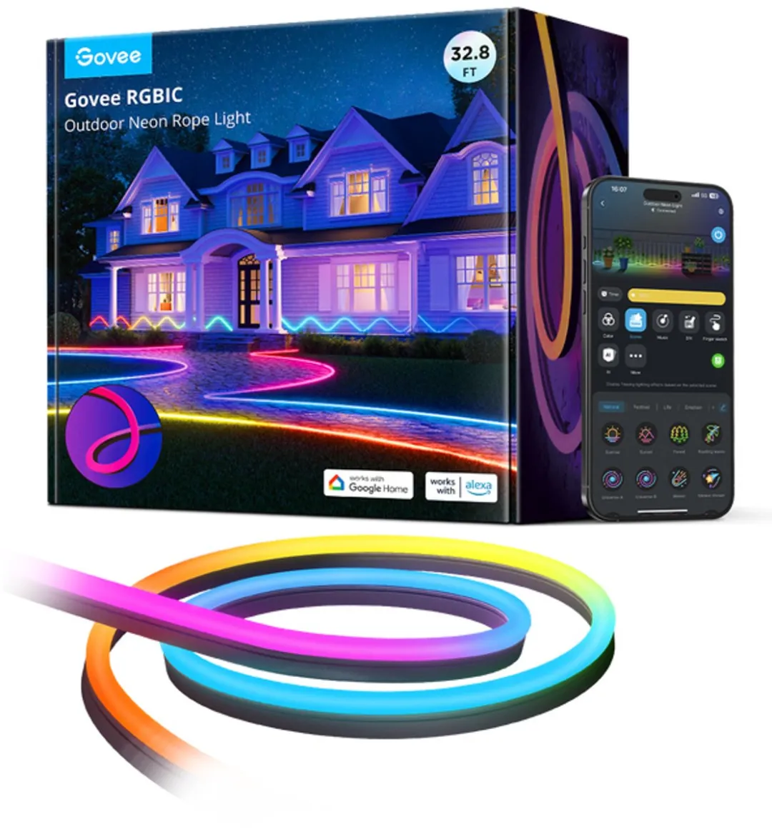 Govee RGBIC Neon LED Strip 10m - Zwart