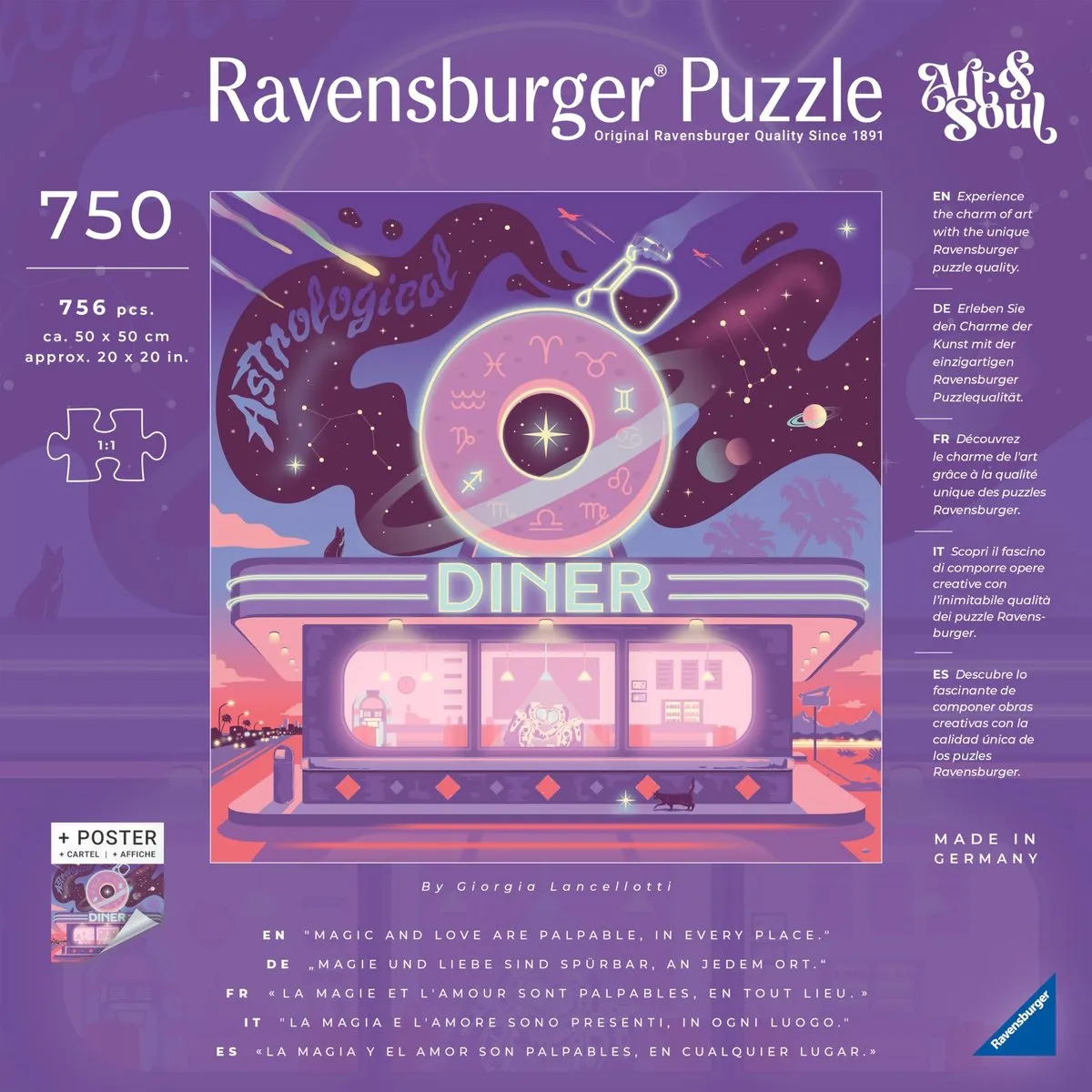 Ravensburger puzzel kunst astrologisch diner 750 stukjes Art & Soul.