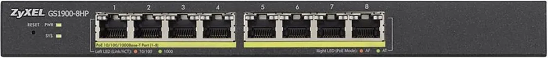 Zyxel GS1900-8HP Smart Managed PoE+ Switch 8x PoE - 70W - Wit