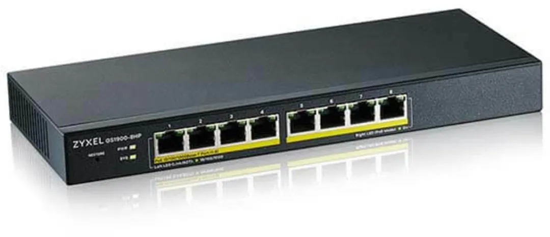 Zyxel GS1900-8HP Smart Managed PoE+ Switch 8x PoE - 70W - Wit