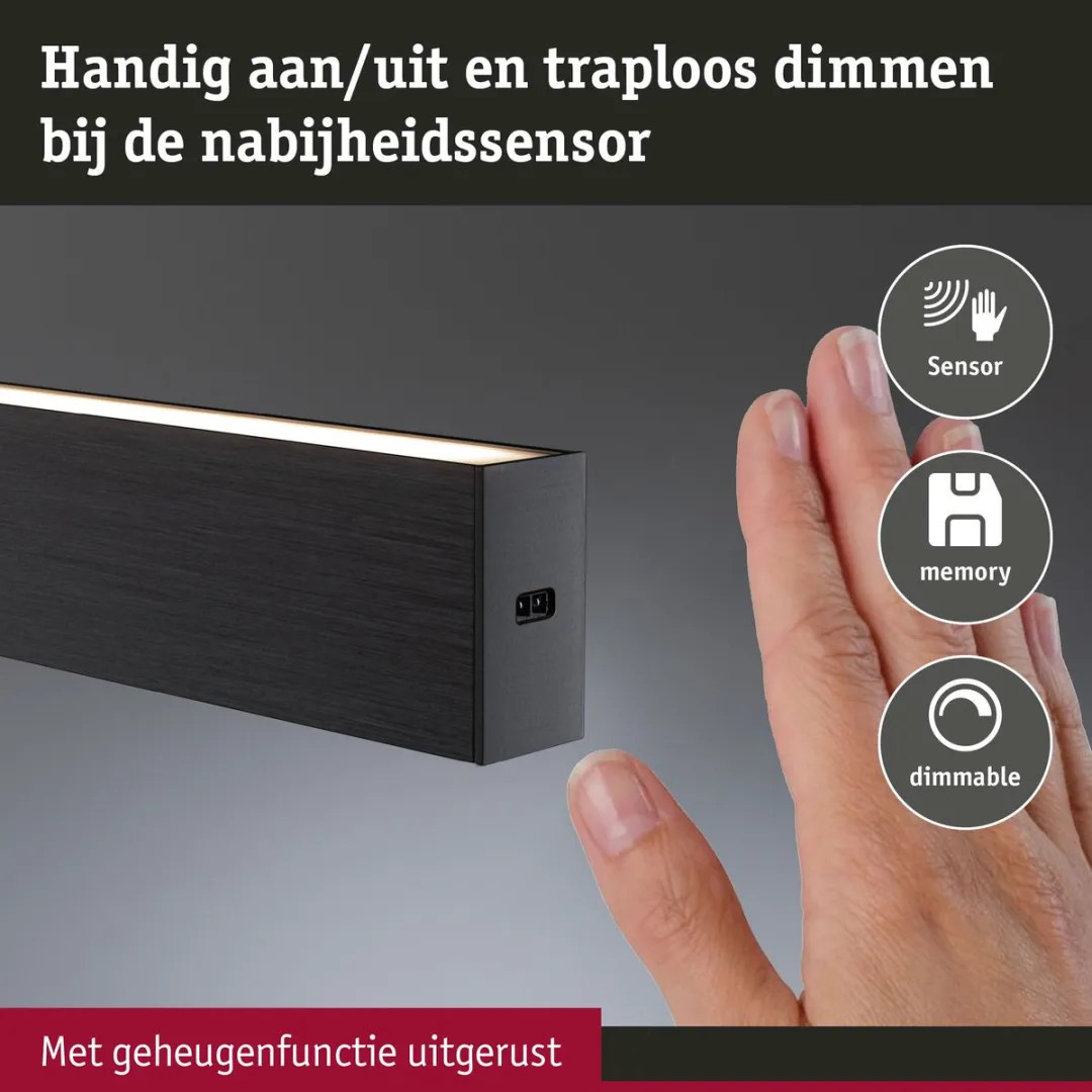 Paulmann LED Hanglamp Touchless Sensor Aptare 2x2280lm - Zwart geborsteld - afbeelding 6 van 6
